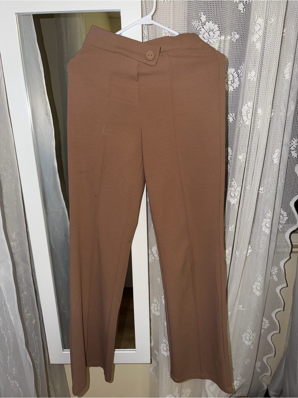 Fashion Nova Women's Chestnut High-Waist Wide-Leg Trousers